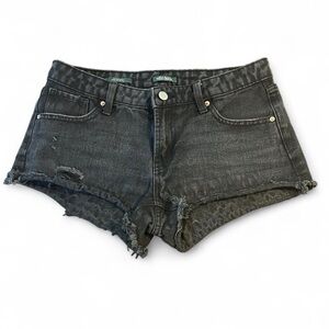 Women's Distressed Black Denim Shorts
